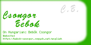csongor bebok business card