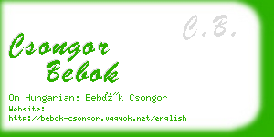 csongor bebok business card
